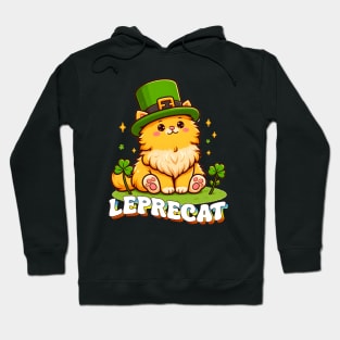 Leprecat Funny Cat St. Patricks Day Hoodie